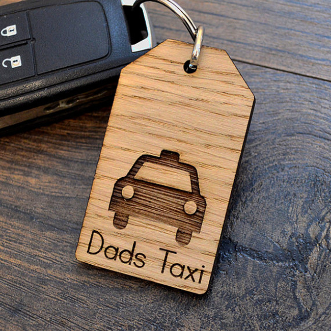 Personalized Custom laser engraved Wooden keyring For father's day gift