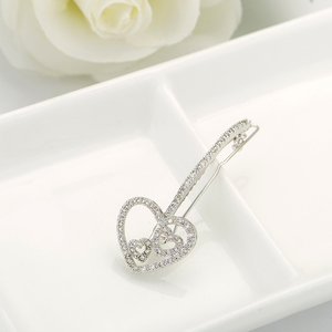 LUOTEEMI — épingles à <span class=keywords><strong>cheveux</strong></span> en <span class=keywords><strong>strass</strong></span> CZ, accessoires de mariage, bijoux en forme de cœur, pour femmes et filles - Product Image 2