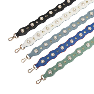 TTleatherware Leather Floral Pearl Applique Shoulder Strap for Handbags - Product Image 6