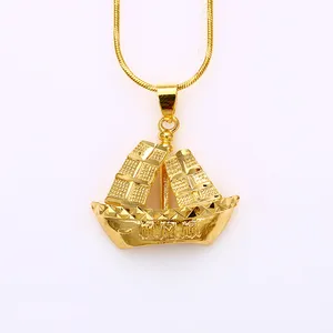 Xuping mode gold 24 K segelboot glück anhänger für männer - Product Image 1