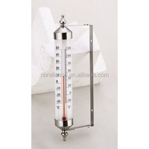 10 "fixado na parede do <span class=keywords><strong>metal</strong></span> jardim ao ar livre do tubo de vidro termômetro