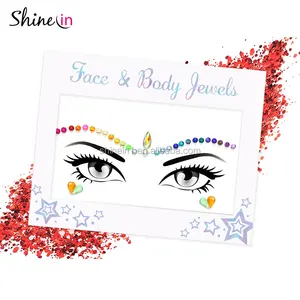 Shinein פופולרי בטוח פנינה עבור פנים גוף פנים אמנות מדבקות קשת צבע מסיבת קישוט פנים תכשיטים