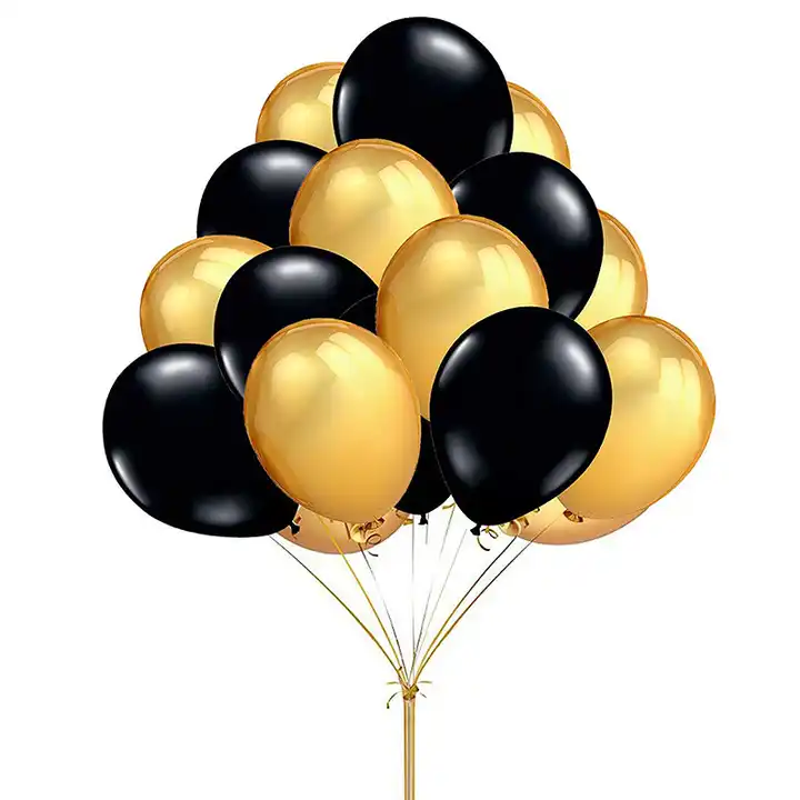 12 pouces or noir latex perle hélium ballon fleur bouquet ballons