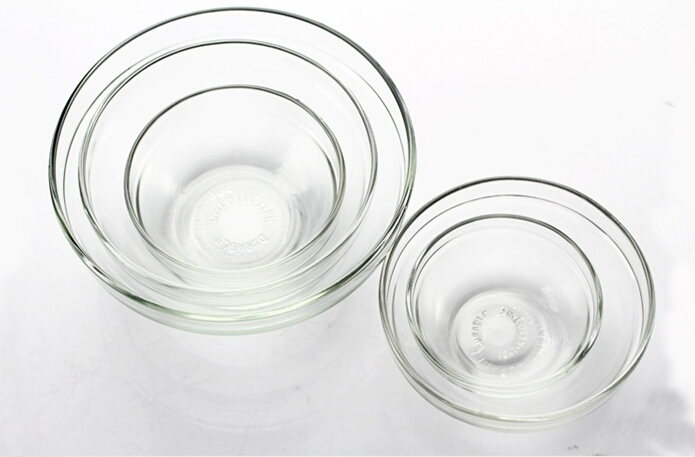 Wholesale customized soda lime bowls salad bowl set glass bowl with lid