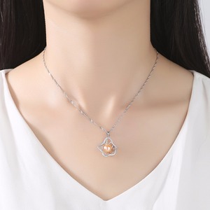 <span class=keywords><strong>Collier</strong></span> Pendentif Étoile Irrégulière Argentée au Design Moderne PAG&MAG, <span class=keywords><strong>Collier</strong></span> Cage à Perles en Argent Sterling de Haute Qualité en Forme de Pomme de Terre - Product Image 3