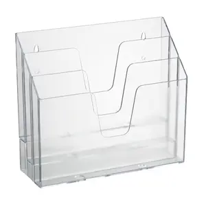 Treo Tường Rõ Ràng Acrylic Tài Liệu Tạp Chí Chủ, Lucite Desktop File Divider, Thư Sorter