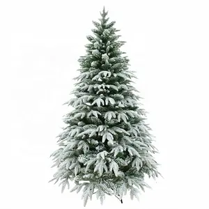 Nuovo prodotto floccaggio bianco indoor outdoor plastica LED luce albero di natale decorazione albero di natale artificiale in PVC e PE