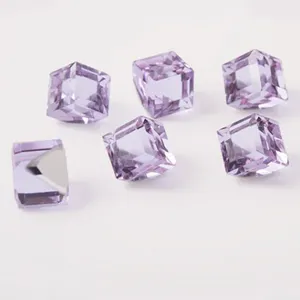 Wholesale DIY Violet Color 4mm Cube Crystal Beads Fashion and Garment Cube Glass Beads