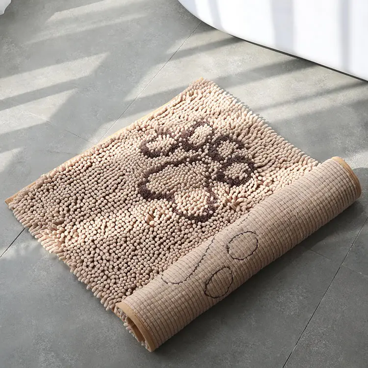 Alfombra de baño para puerta de microfibra, patrón personalizado, antideslizante, absorbente de agua