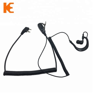 Micro-haut-parleur/écouteur bidirectionnel avec crochet d'oreille et embout auriculaire, commande <span class=keywords><strong>VOX</strong></span> disponible - Product Image 1