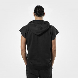 Custom Logo Design Printed Plus Size Casual Knitted 100% Cotton Summer Sleeveless Gym <strong>Hoodie</strong> - Product Image 5