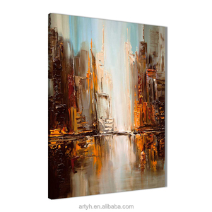 Main <span class=keywords><strong>Paysage</strong></span> <span class=keywords><strong>Urbain</strong></span> Moderne Abstraite <span class=keywords><strong>Peinture</strong></span> À L'huile sur Toile - Product Image 1