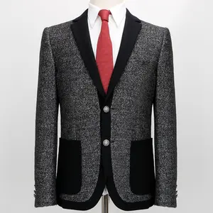 Blouson d'affaires de marque célèbre pour hommes Blazer Slim Jacket Style Mens Leisure Suit