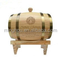 Barils à vin en bois usagés de 20 L avec robinet en laiton, baril en chêne avec support en bois