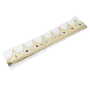 Corona Reale Personalizzata in Plastica Dorata con Gemme, Corona Completa Rotonda per Feste, Cosplay, Festival, Tiara in Plastica - Product Image 4