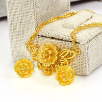 AS8051701 xuping Bijoux indiens de mariée en gros à prix abordable, parure de bijoux plaqué or africain 24 carats, ensemble de bijoux indiens