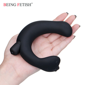 Silicona de composición doble negro retardo prematura vibrador bala hombres Prostate Massager negro - Product Image 2