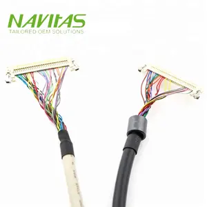 Custom 24 Bit Interface JAE FIX30HL 30 Pin LCD Connector LVDS Cable Assembly