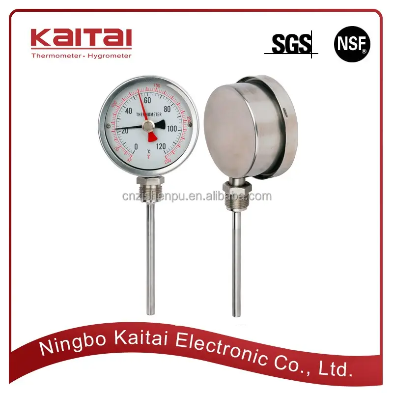 Нержавеющая сталь длинный зонд дистанционного снятия показаний биметаллические оборудования промышленных термометр