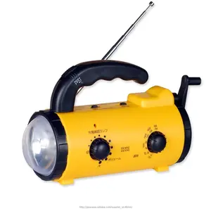 Radio DE EMERGENCIA manivela AM/FM radio portátil con Banco de energía de luz - Product Image 1