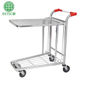 Trade Assurance ชั้นสองชั้นรถเข็นสำหรับคลังสินค้า Cargo Cart