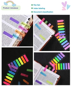 KAII النيون علامات ترميز للصفحات الملونة مؤشر علامات أعلام متنوعة الفلورسنت لون مشرق كتاب علامات مثبت ملاحظات مذكرة لديك في الأوراق المالية - Product Image 4