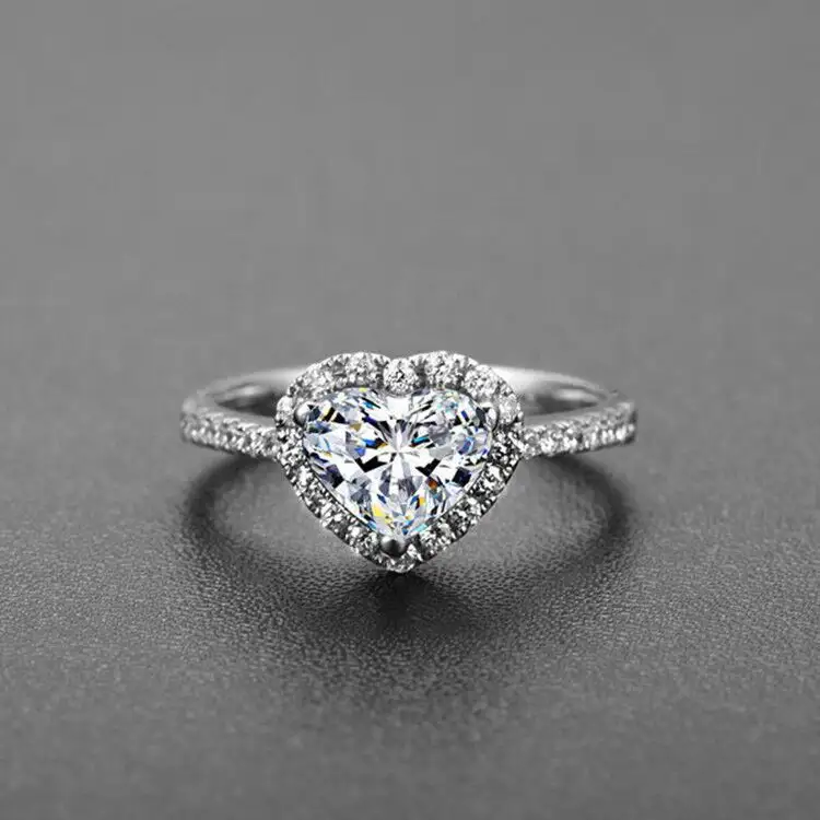 Nieuwe Mode Prachtige Beloven Sieraden Eeuwige Liefde Hart Ring Maat 5-11White Cz Wedding Hart Ringen Voor Vrouwen Meisjes