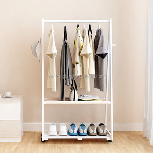<span class=keywords><strong>Perchero</strong></span> de Madera Maciza Plegable con Ruedas y Sistema Magnético para Ropa, Mueble de Hogar Moderno - Product Image 3