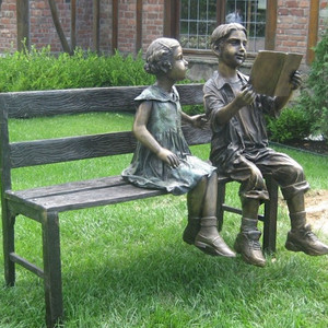 Super September su misura scultura in bronzo antico metallo statua decorazione da giardino Logo in bronzo lettura ragazzo ragazza <span class=keywords><strong>Statue</strong></span>