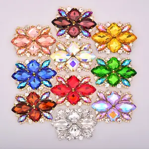 50*67 Mét Sew Trên Thủy Tinh Đầy Màu Sắc Flower Rhinestone Đính Vàng Bạc Claw Strass Flatback May Pha Lê Stones Cho DIY Quần Áo