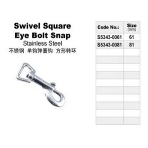 Mousqueton carré pivotant en acier inoxydable galvanisé 25 mm avec <span class=keywords><strong>crochet</strong></span> à ressort pour quincaillerie et laisse de chien - Product Image 3