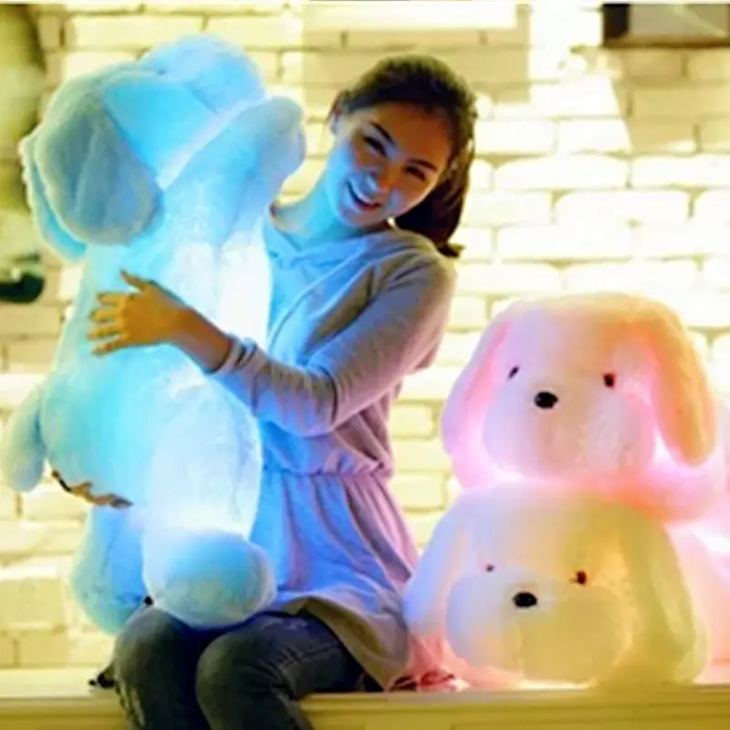 2018 New Hot Customized Led Puppy Animal Plillow Fashion Night Light Led Stuffed Animal Dog Toy