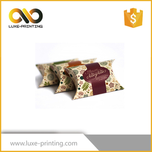 <span class=keywords><strong>Custom</strong></span> Made Recyclé Brun Kraft Papier Oreiller Boîte/Sac avec Logo Imprimé pour le Cadeau/Savon/Tissu/JewelryPackaging - Product Image 3
