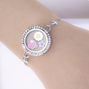 Đồ trang sức thời trang thép không gỉ Xoắn Vít Đóng cửa stonebracelet thủy tinh nổi mề đay sống Bộ nhớ đặt nổi sống quyến rũ - Product Image 1