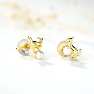 Gioielli con animali alla moda <span class=keywords><strong>orecchini</strong></span> <span class=keywords><strong>asimmetrici</strong></span> con perla d'acqua dolce in <span class=keywords><strong>argento</strong></span> 925 - Product Image 4