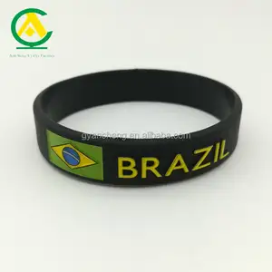 Brezilya Bayrağı Kauçuk Bilezikler, popüler Brezilya Mücevherat, brezilya Hediyelik Eşya