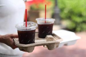 Phân Hủy Sinh Học Dùng Một Lần Bột Giấy Sợi 4 Cup Uống Carry Chủ Cho Takeaway Bột Giấy Khuôn - Product Image 6