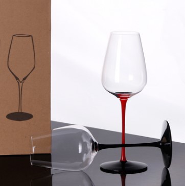 Haonai hand painted crystal wine goblet crystal wine glass stemmed wine glass cup