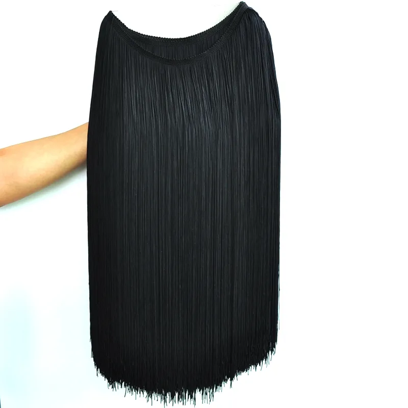 Zeer Glad 50Cm Nylon Dubbele Dikte Fringe Stof Fringe Tassel Voor Dress Decoratie