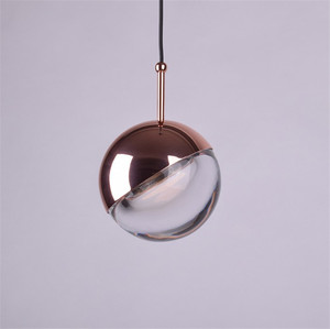 Arte Decorativo moderno forma de <span class=keywords><strong>la</strong></span> bola <span class=keywords><strong>rosa</strong></span>/oro/negro Metal cubierta colgante de luz para el restaurante - Product Image 1