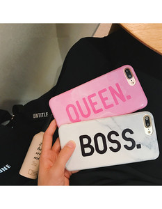 Carta <span class=keywords><strong>reina</strong></span> y jefe parejas suave TPU teléfono caso para el iPhone 6 6 S 7 más 8 - Product Image 5