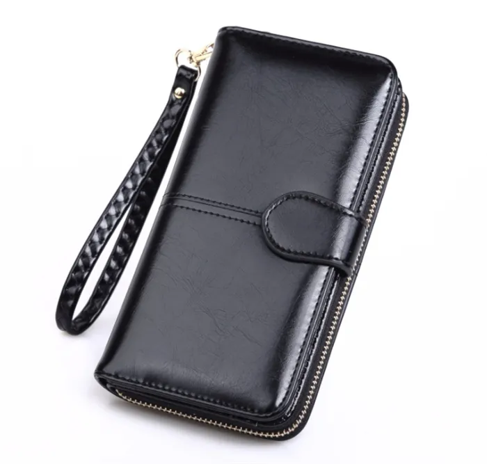 Guangzhou factory hot sale fashion long design wristlet ladies clutch purse women wallet