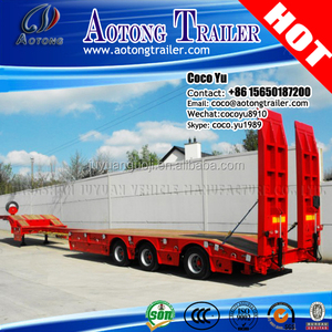<span class=keywords><strong>Cuello</strong></span> de <span class=keywords><strong>cisne</strong></span> lowbed <span class=keywords><strong>semirremolque</strong></span> de 3 ejes 13 metros con rampas (hidráulico o suspensión opcional) - Product Image 3