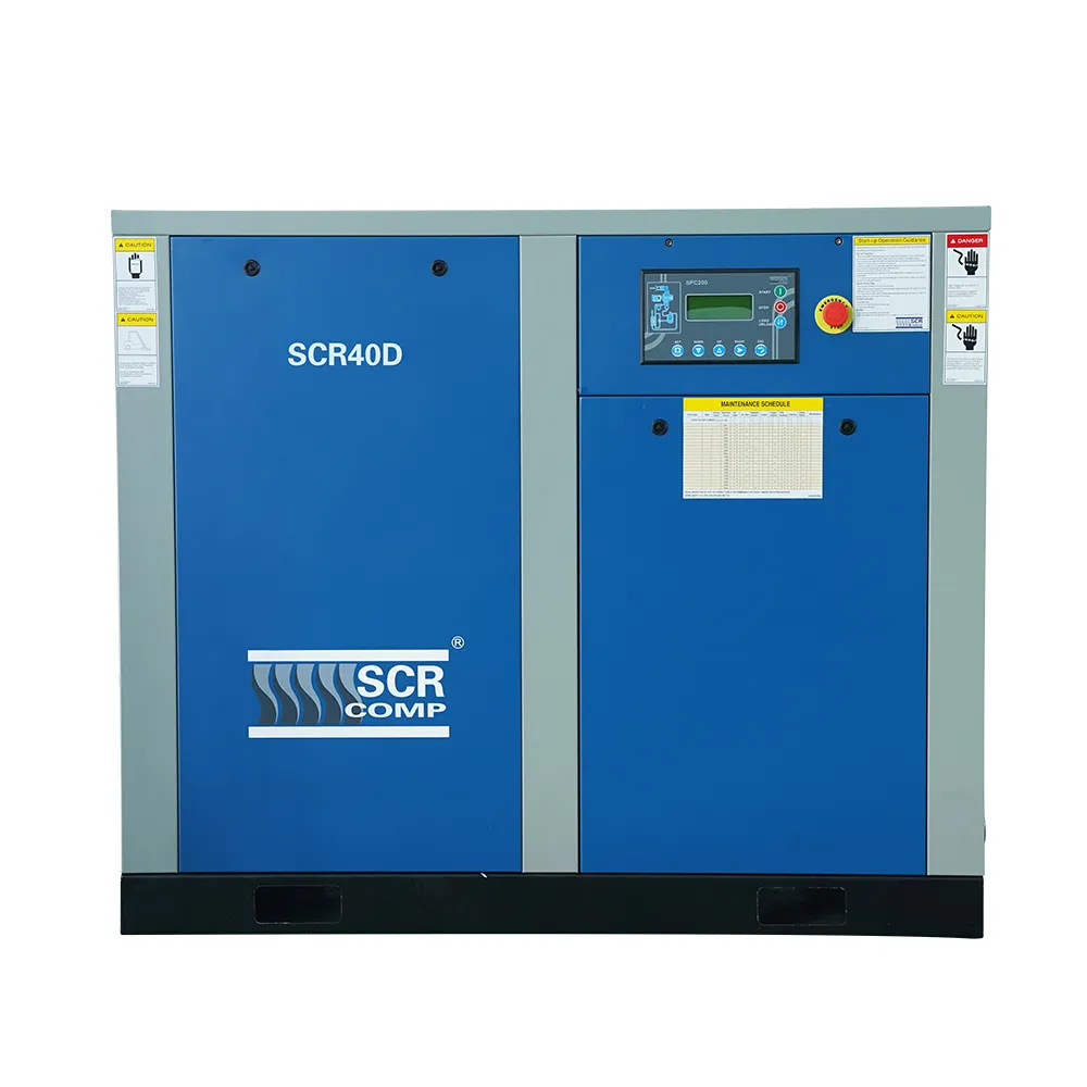 30kw 40hp เยอรมนีเทคโนโลยีสกรูนิ่งประเภทเครื่องอัดอากาศคอมเพรสเซอร์เซอร์โวมอเตอร์ (SCR40D)