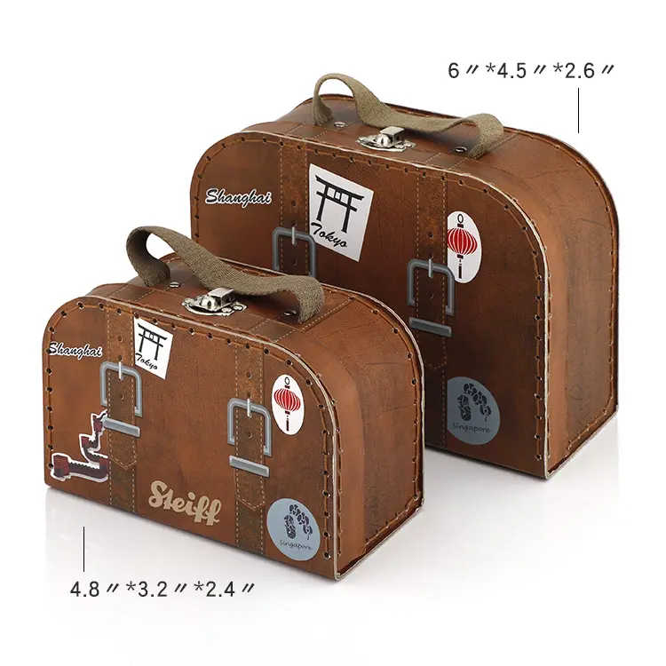 Custom Handgemaakte Papier Kartonnen Koffer Doos Met Handvat
