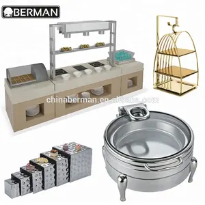 India hotel peralatan dapur hidrolik meja kmart stainless steel prasmanan gesekan piring induksi top food warmer tampilan kasus