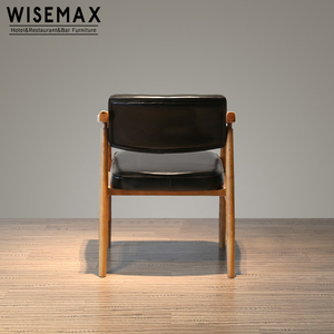 WISEMAX Vente chaude <span class=keywords><strong>Chaise</strong></span> de salle à manger avec cadre en bois <span class=keywords><strong>Chaise</strong></span> de restaurant <span class=keywords><strong>Chaise</strong></span> en bois massif <span class=keywords><strong>Hans</strong></span> <span class=keywords><strong>Wegner</strong></span> avec coussin en cuir PU - Product Image 5