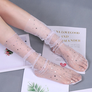 <span class=keywords><strong>Calze</strong></span> in Tulle donna sottili trasparenti da donna con motivo a stella Glitter Sexy alla moda - Product Image 4