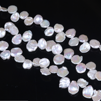 Kunray — perles naturelles en forme de pop-corn, couleur blanche, culture naturelle, 14-16 pouces, 13-15mm, vente en gros