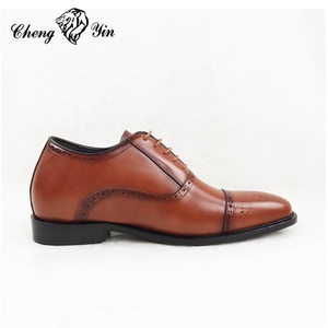 Zapatos de Vestir de Cuero Genuino para Hombre, Color Marrón Oscuro, con Elevador Interno, de Alta Calidad, para Oficina - Product Image 2